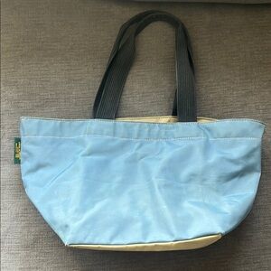HERVE CHAPELIER medium tote blue and kakhi